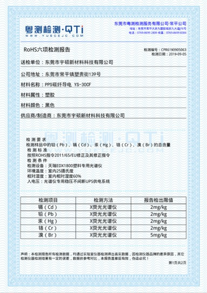 ROHS環(huán)保檢測報(bào)告